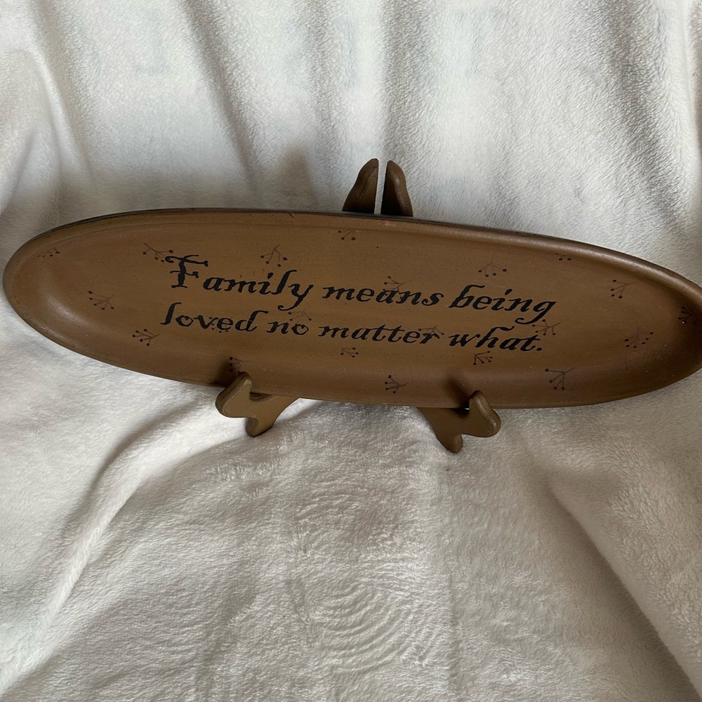 Brown Decorative Plate with Family Quote